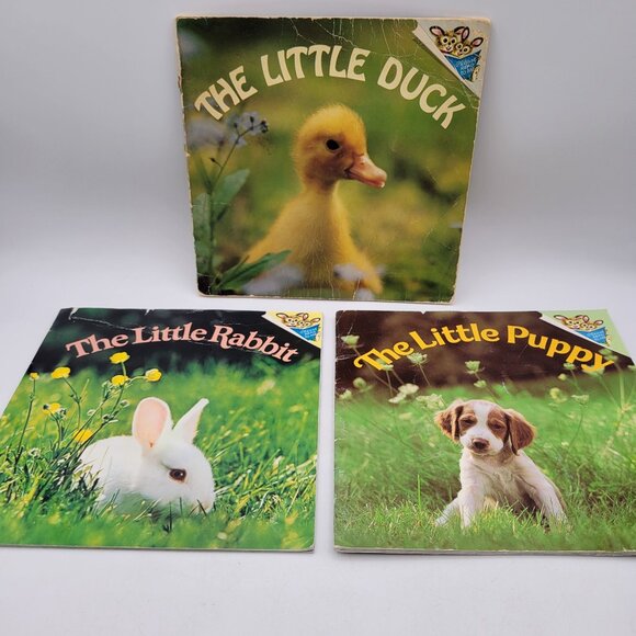 Vintage Please Read to Me The Little Duck Puppy Rabbit Childrens Book Lot BK048 - Picture 1 of 11